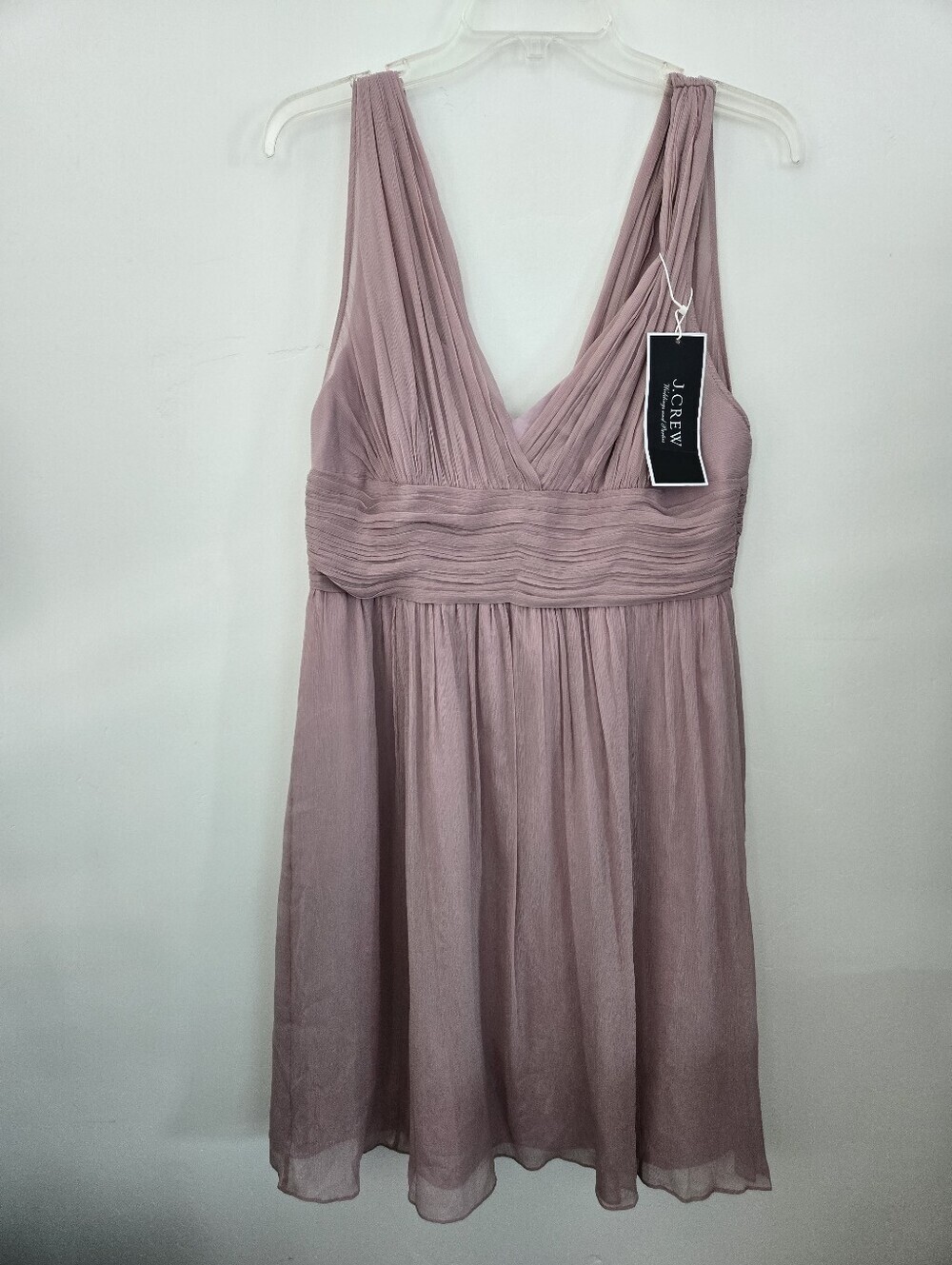 J.Crew lightweight silk chiffon dress. Misty Rose. Size 10. New. - Picture 3 of 10